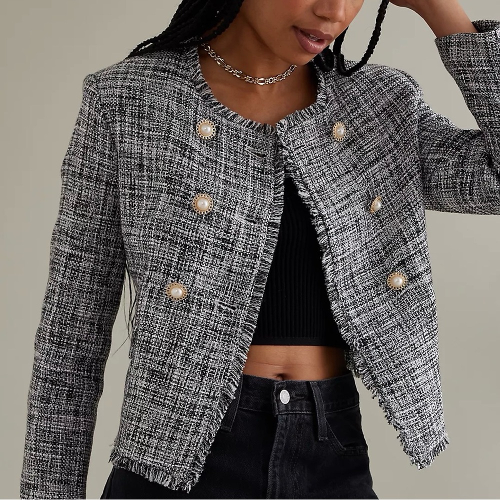 Anthropologie Maeve Double Breasted Tweed Jacket - Picture 4 of 12